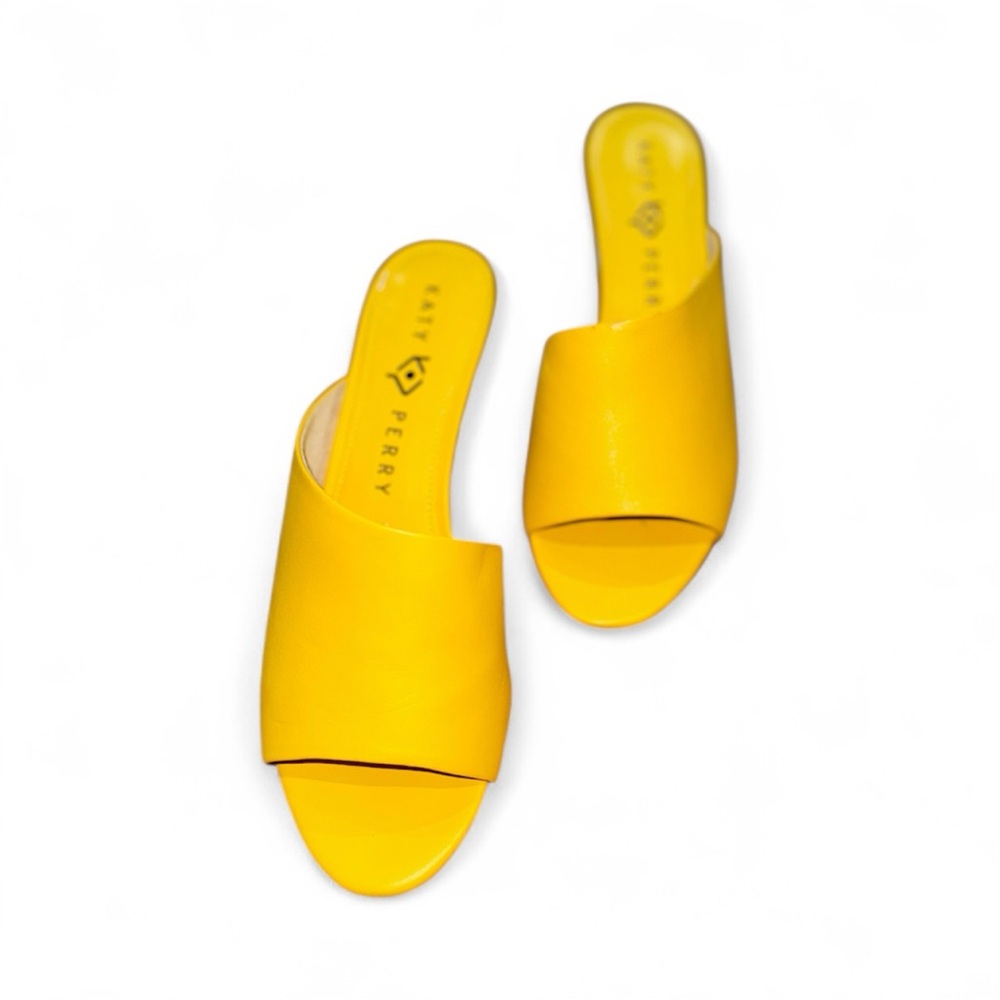 Katy Perry Collections Bright Yellow Mules Sandals, Size 6.5